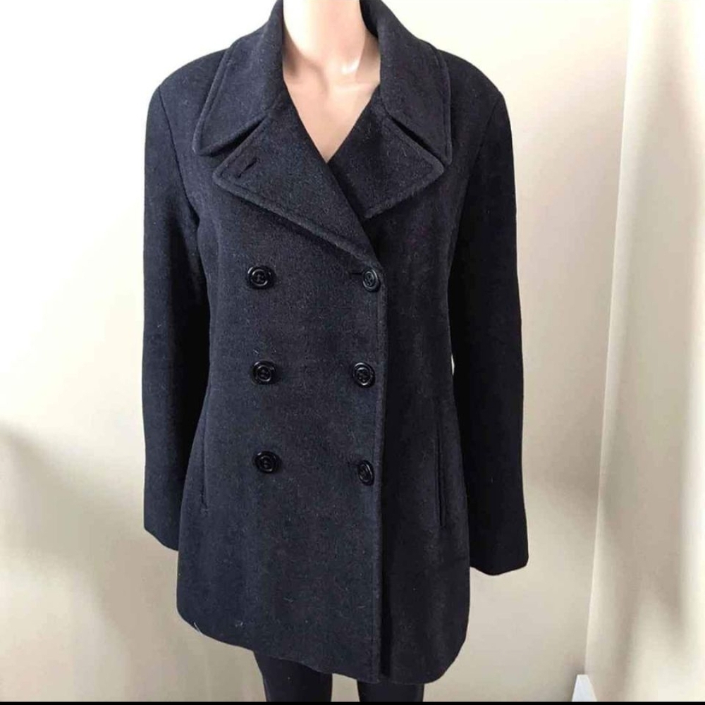 CK Calvin Klein wool cashmere black jacket coat, women's 14